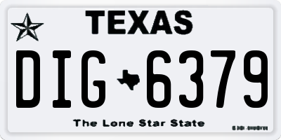 TX license plate DIG6379