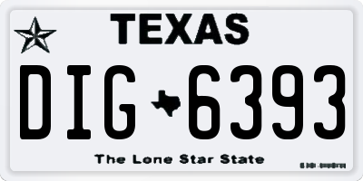 TX license plate DIG6393