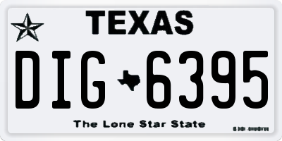 TX license plate DIG6395
