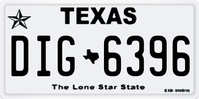 TX license plate DIG6396