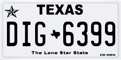 TX license plate DIG6399