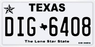 TX license plate DIG6408