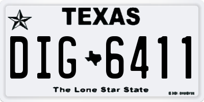 TX license plate DIG6411