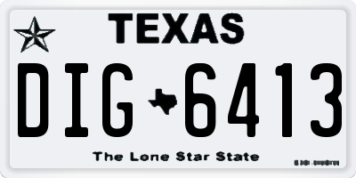 TX license plate DIG6413