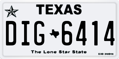 TX license plate DIG6414