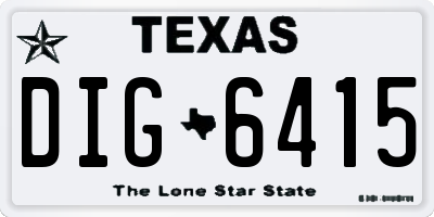 TX license plate DIG6415