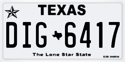 TX license plate DIG6417
