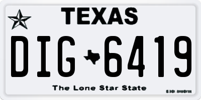 TX license plate DIG6419