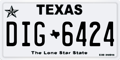 TX license plate DIG6424