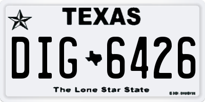 TX license plate DIG6426