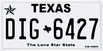 TX license plate DIG6427