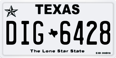 TX license plate DIG6428