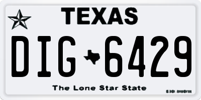 TX license plate DIG6429