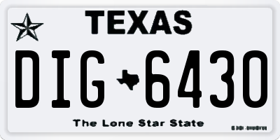 TX license plate DIG6430