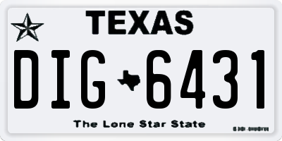 TX license plate DIG6431