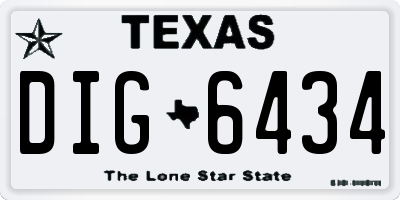 TX license plate DIG6434