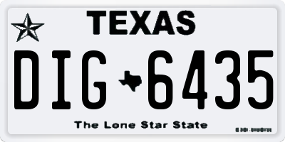 TX license plate DIG6435