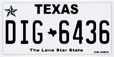 TX license plate DIG6436