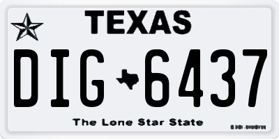 TX license plate DIG6437