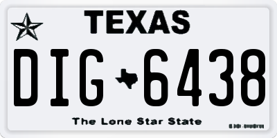 TX license plate DIG6438