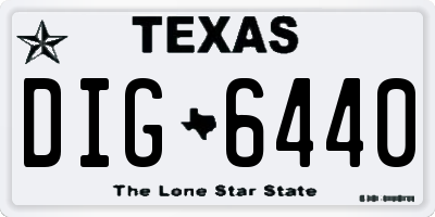 TX license plate DIG6440