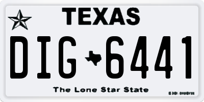 TX license plate DIG6441