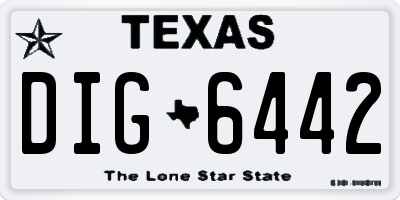 TX license plate DIG6442