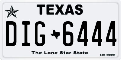 TX license plate DIG6444