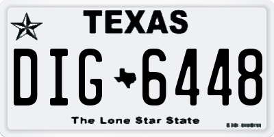 TX license plate DIG6448