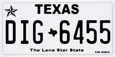 TX license plate DIG6455