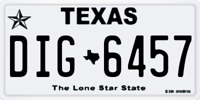 TX license plate DIG6457