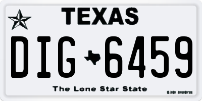 TX license plate DIG6459