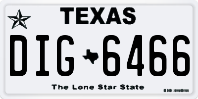 TX license plate DIG6466
