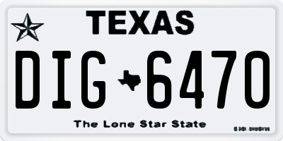 TX license plate DIG6470