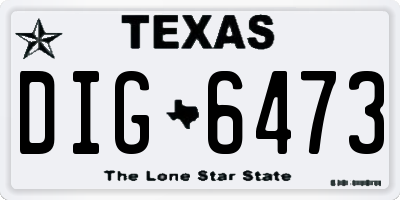 TX license plate DIG6473