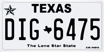 TX license plate DIG6475