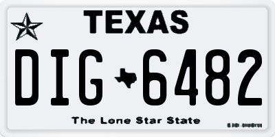 TX license plate DIG6482