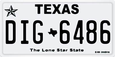 TX license plate DIG6486
