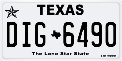 TX license plate DIG6490