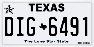 TX license plate DIG6491