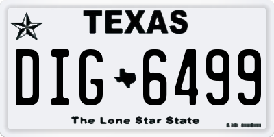 TX license plate DIG6499
