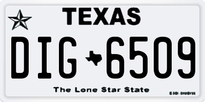 TX license plate DIG6509
