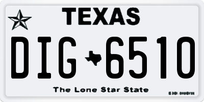 TX license plate DIG6510