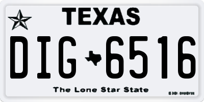 TX license plate DIG6516