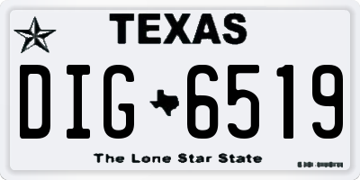 TX license plate DIG6519
