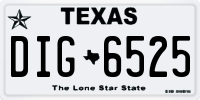 TX license plate DIG6525