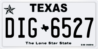 TX license plate DIG6527
