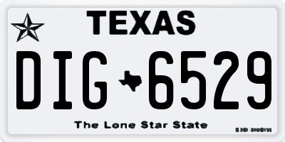 TX license plate DIG6529