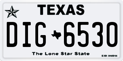 TX license plate DIG6530