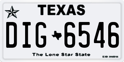 TX license plate DIG6546